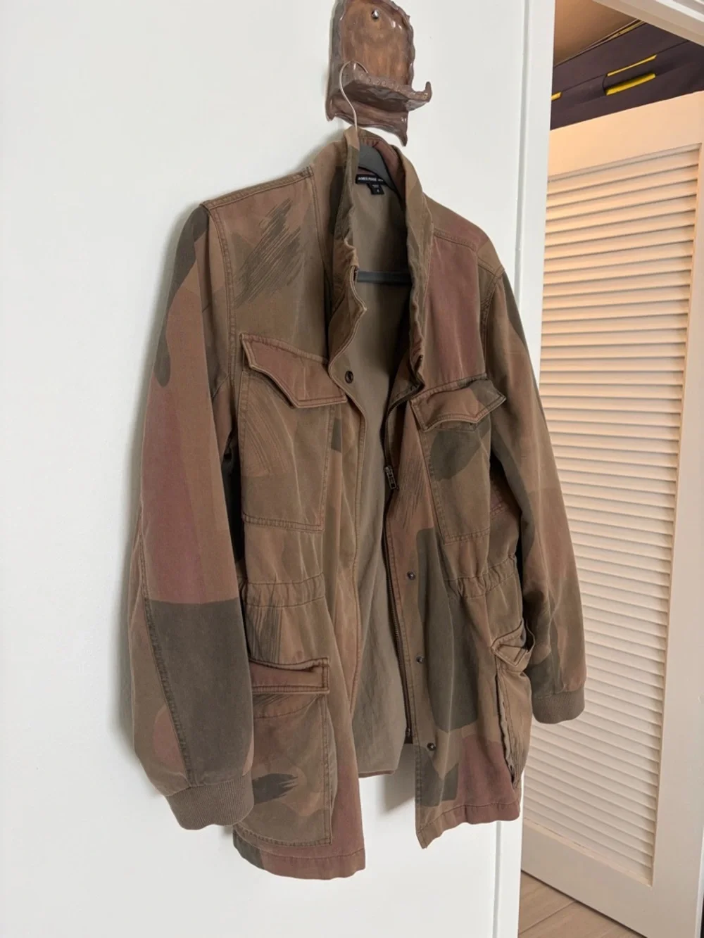 James Perse Women's Camouflage Field Jacket - Brown/Olive/Tan - Picture 4 of 5